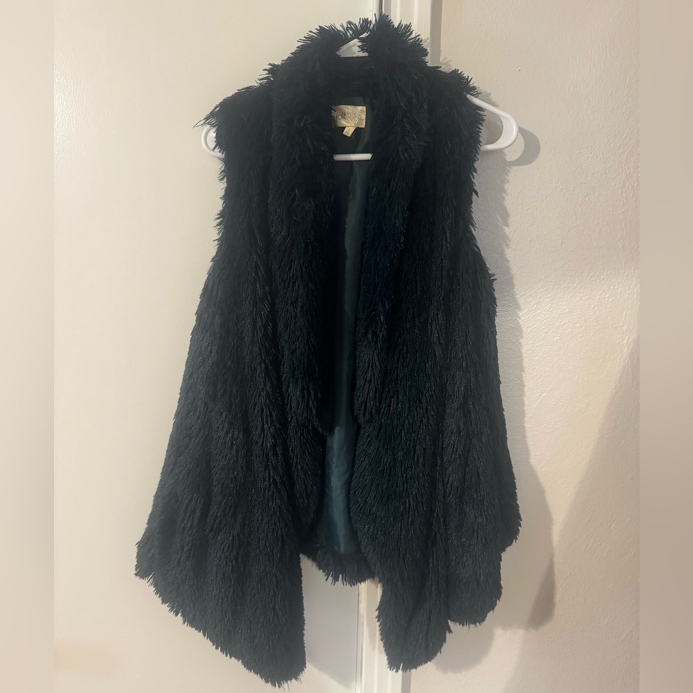 Dark Green Faux Fur Vest